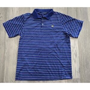 Clubhouse Collections Master's Golf Polo Italian Made Blue w/Stripes Mens Large